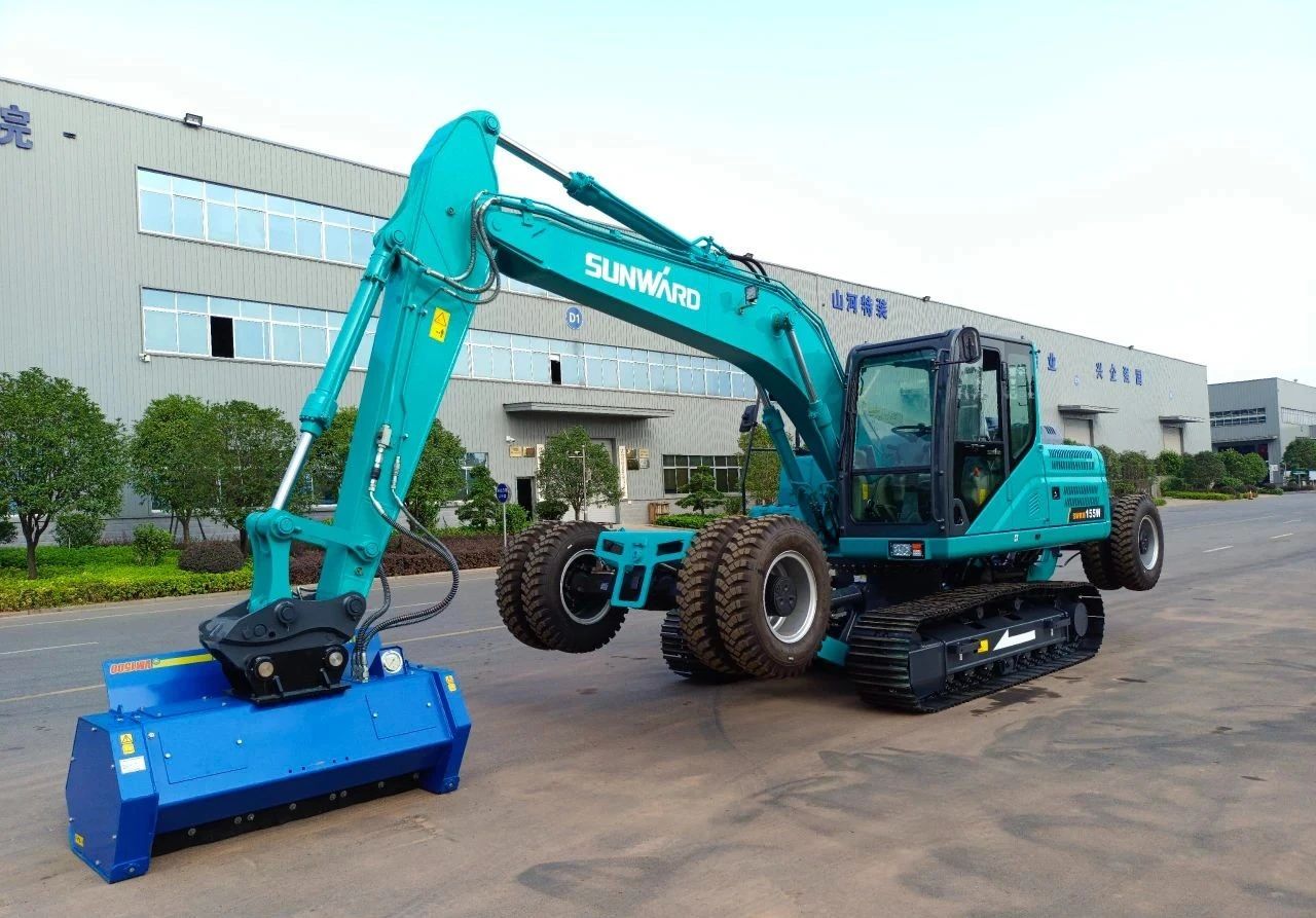 國(guó)內(nèi)首臺(tái)！山河智能15噸級(jí)輪履兩用開(kāi)帶機(jī)成功下線