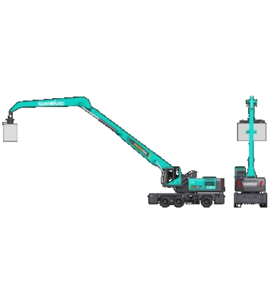 作業(yè)幅度達18米，山河智能首臺輪式抓料機成功下線