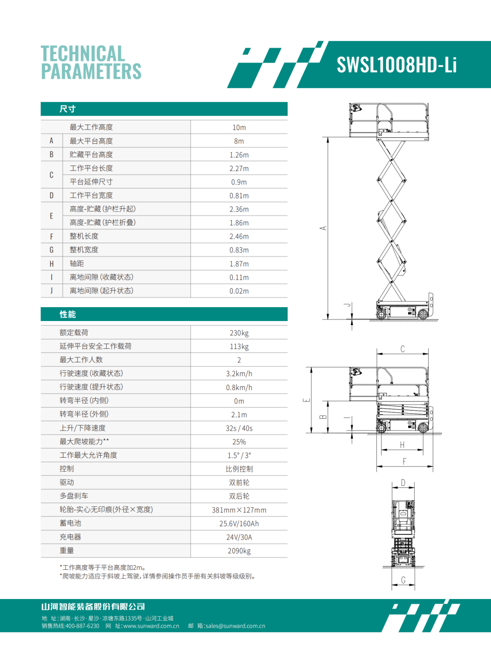 SWSL1008HD-Li 電動(dòng)剪叉式高空作業(yè)平臺(tái)